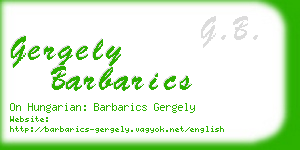 gergely barbarics business card